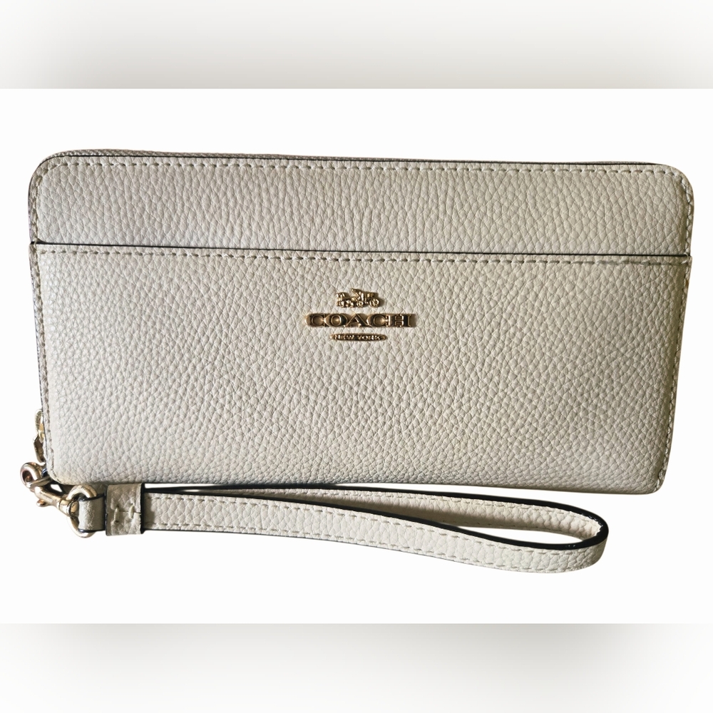 Coach Cream Wristlet Clutch